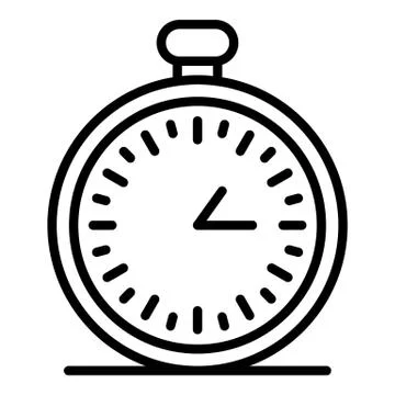 Stopwatch icon, outline style Illustrazione stock
