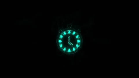Stopwatch icon with plexus effect. Connected lines with dots. Lines plexus Stock Footage 169303545