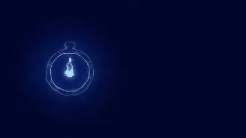 Stopwatch icon with plexus effect. Connected lines with dots. Lines plexus Video stock 169309549