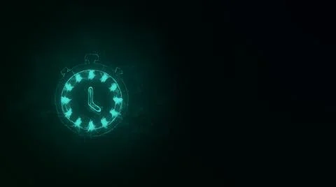 Stopwatch icon with plexus effect. Connected lines with dots. Illustration Stock Illustration