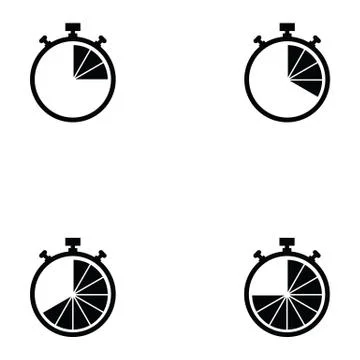 Stopwatch icon set Stock Illustration