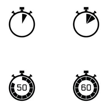 Stopwatch icon set Stock Illustration