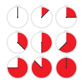 Stopwatch icon set Stock Illustration