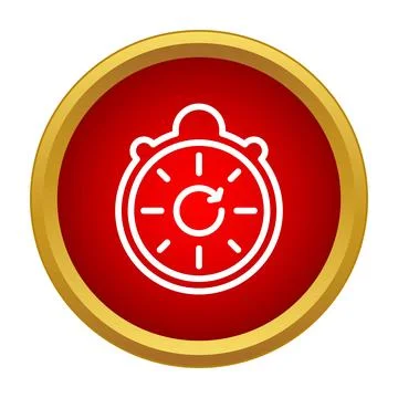 Stopwatch icon showing time countdown and refresh Stock Illustration