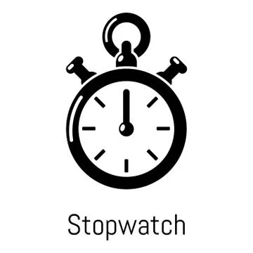Stopwatch icon, simple black style Illustrazione stock