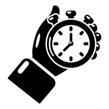 Stopwatch icon, simple black style Illustrazione stock