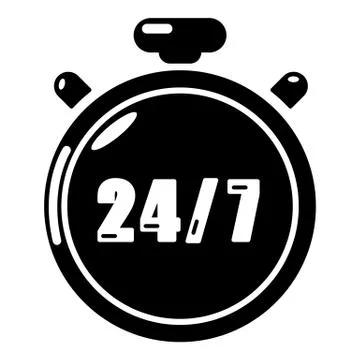 Stopwatch icon, simple black style Illustrazione stock