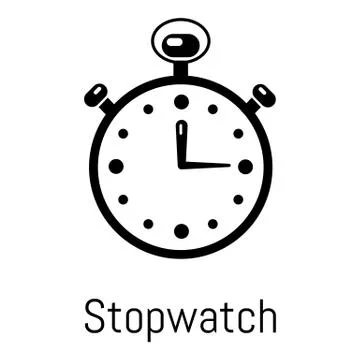 Stopwatch icon, simple black style Illustrazione stock