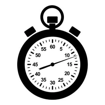Stopwatch icon, simple black style Stock Illustration