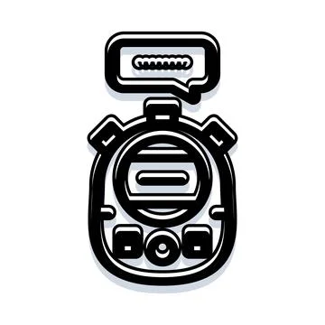 Stopwatch icon with speech bubble conveying time message Stockillustratie