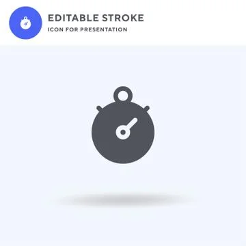 Stopwatch icon vector, filled flat sign, solid pictogram isolated on white, l イラスト素材
