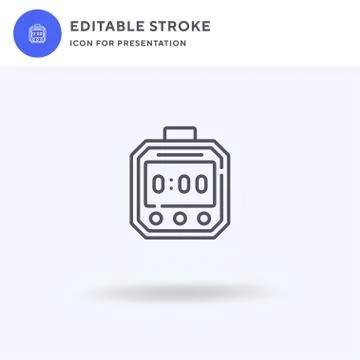 Stopwatch icon vector, filled flat sign, solid pictogram isolated on white, l イラスト素材