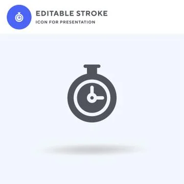 Stopwatch icon vector, filled flat sign, solid pictogram isolated on white, l イラスト素材