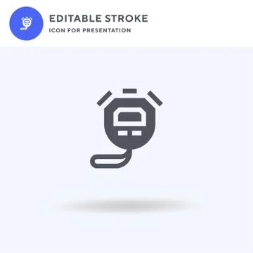 Stopwatch icon vector, filled flat sign, solid pictogram isolated on white, logo イラスト素材