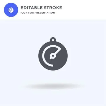 Stopwatch icon vector, filled flat sign, solid pictogram isolated on white, logo イラスト素材
