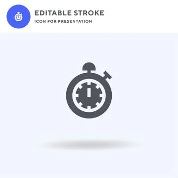 Stopwatch icon vector, filled flat sign, solid pictogram isolated on white, logo イラスト素材