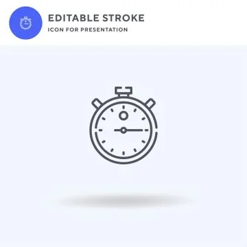 Stopwatch icon vector, filled flat sign, solid pictogram isolated on white, logo イラスト素材