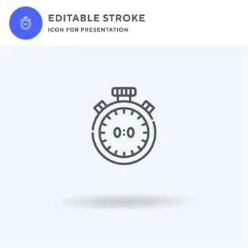 Stopwatch icon vector, filled flat sign, solid pictogram isolated on white, logo イラスト素材