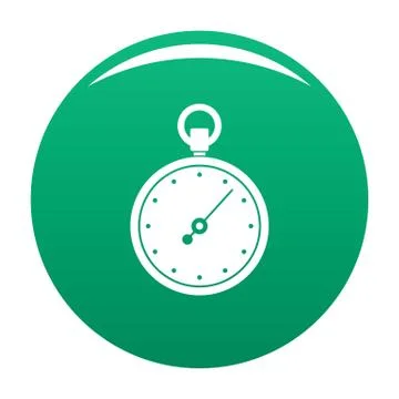 Stopwatch icon vector green 스톡 일러스트