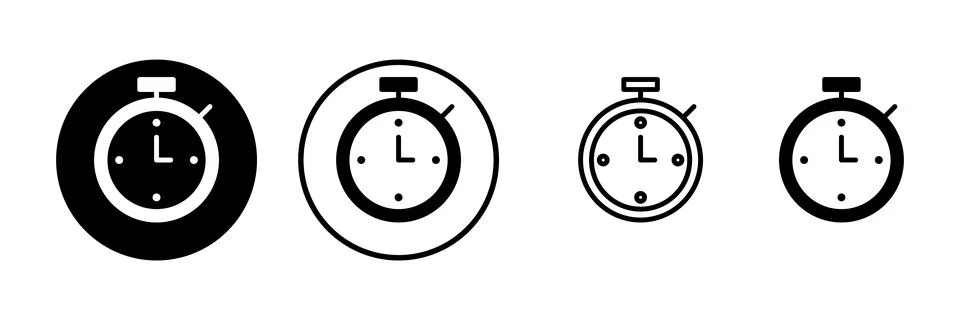 Stopwatch icon vector illustration. Timer sign and symbol. Countdown icon. .. Stock Illustration