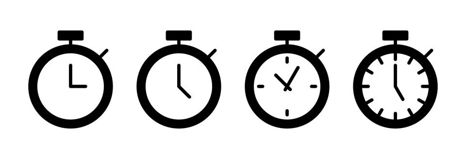 Stopwatch icon vector illustration. Timer sign and symbol. Countdown icon. .. Stock Illustration