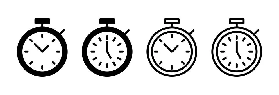 Stopwatch icon vector illustration. Timer sign and symbol. Countdown icon. .. Illustrazione stock