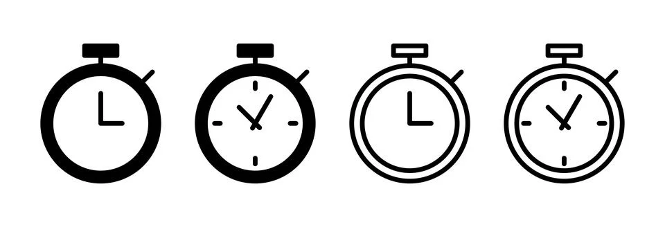 Stopwatch icon vector illustration. Timer sign and symbol. Countdown icon. .. Illustrazione stock