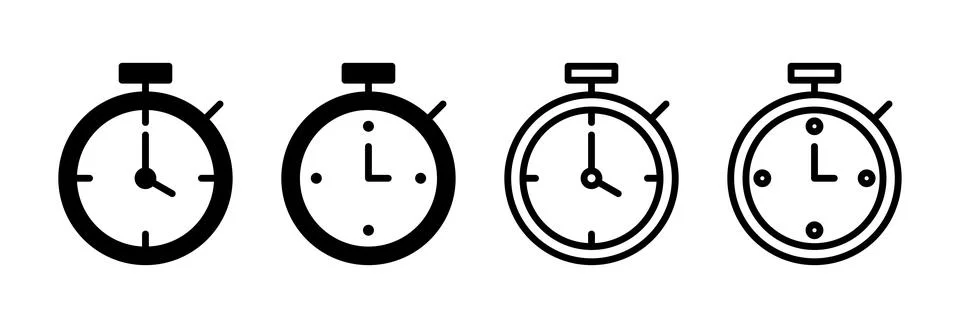 Stopwatch icon vector illustration. Timer sign and symbol. Countdown icon. .. Stock Illustration