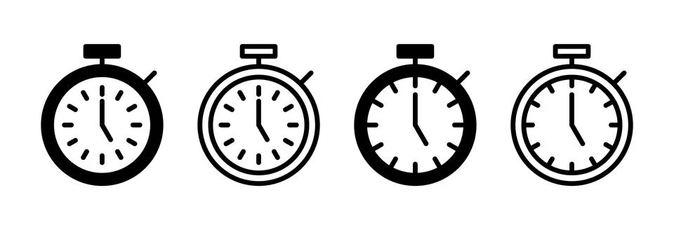 Stopwatch icon vector illustration. Timer sign and symbol. Countdown icon. .. Stock Illustration