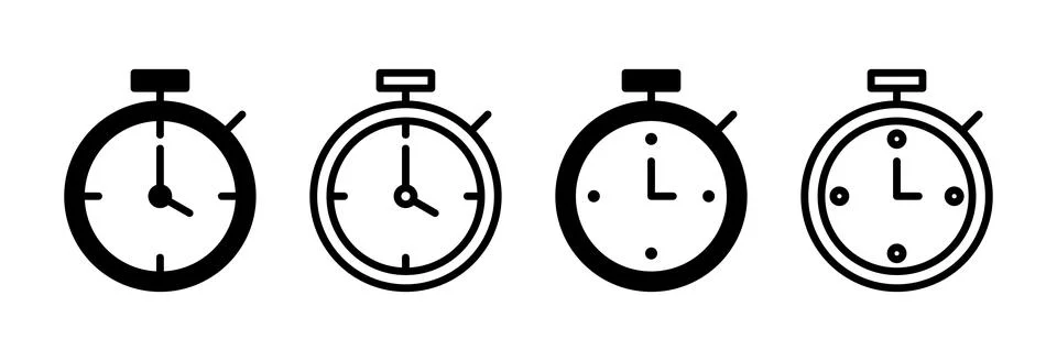 Stopwatch icon vector illustration. Timer sign and symbol. Countdown icon. .. Stock Illustration