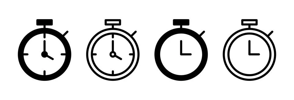 Stopwatch icon vector illustration. Timer sign and symbol. Countdown icon. .. Illustrazione stock