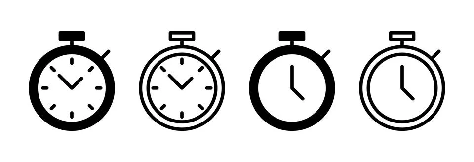 Stopwatch icon vector illustration. Timer sign and symbol. Countdown icon. .. Stock Illustration