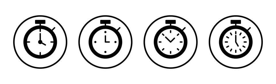 Stopwatch icon vector illustration. Timer sign and symbol. Countdown icon. .. Stock Illustration