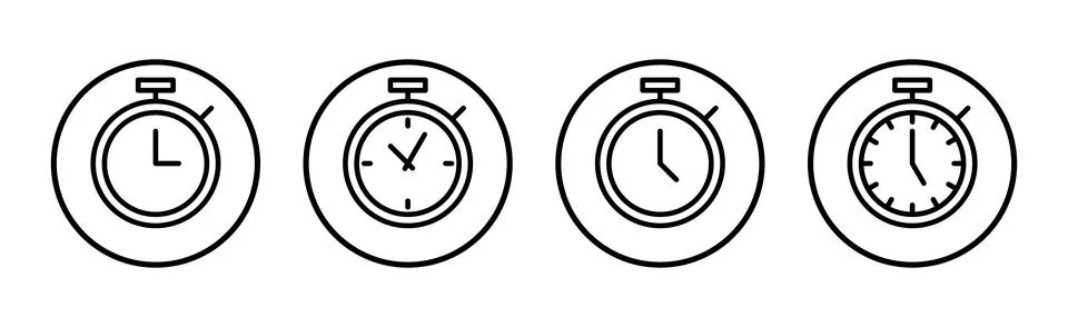 Stopwatch icon vector illustration. Timer sign and symbol. Countdown icon. .. Stock Illustration