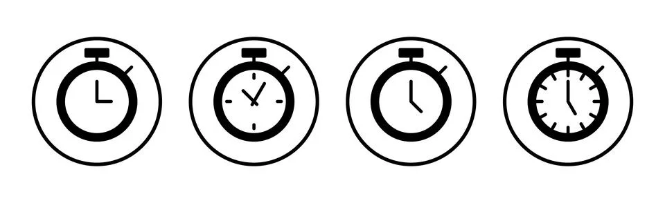 Stopwatch icon vector illustration. Timer sign and symbol. Countdown icon. .. Stock Illustration