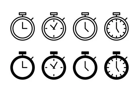 Stopwatch icon vector illustration. Timer sign and symbol. Countdown icon. .. Stock Illustration