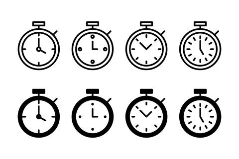 Stopwatch icon vector illustration. Timer sign and symbol. Countdown icon. .. Stock Illustration