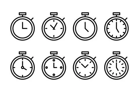 Stopwatch icon vector illustration. Timer sign and symbol. Countdown icon. .. Stock Illustration