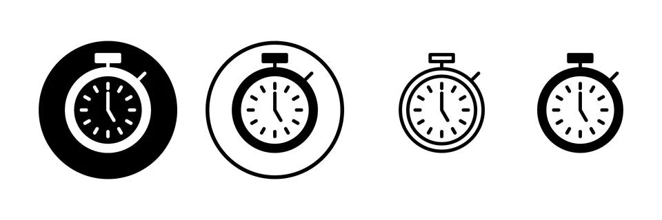 Stopwatch icon vector illustration. Timer sign and symbol. Countdown icon. .. Stock Illustration