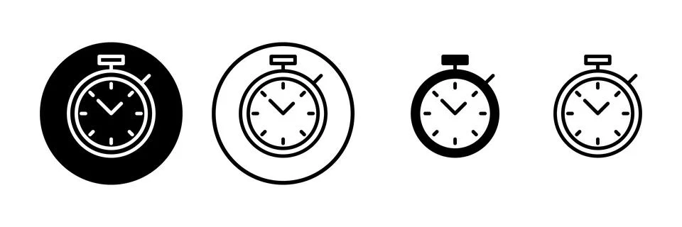 Stopwatch icon vector illustration. Timer sign and symbol. Countdown icon. .. Stock Illustration