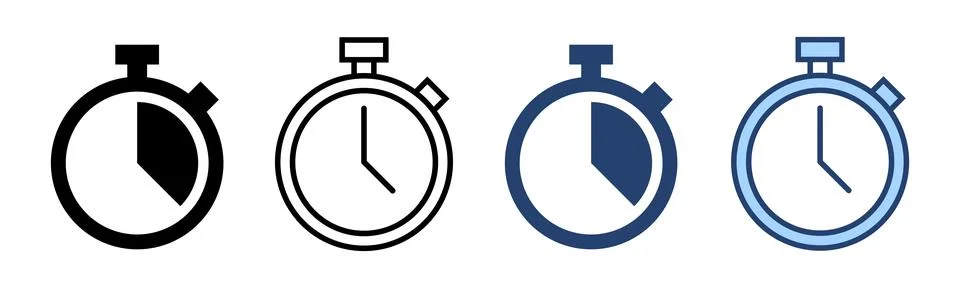 Stopwatch icon vector. Timer sign and symbol. Countdown icon. Period of time Stock Illustration