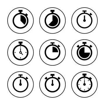 Stopwatch icon vector. Timer sign and symbol. Countdown icon. Period of time Stock Illustration