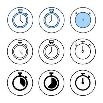 Stopwatch icon vector. Timer sign and symbol. Countdown icon. Period of time Illustrazione stock