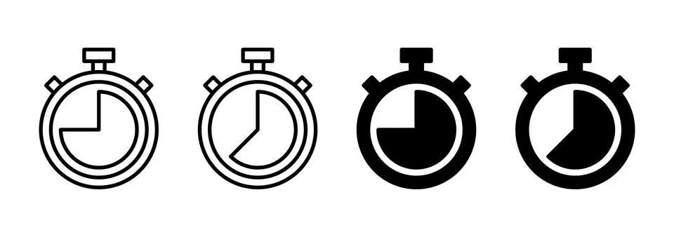 Stopwatch icon vector. Timer sign and symbol. Countdown icon. Period of time Stock Illustration