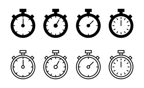 Stopwatch icon vector. Timer sign and symbol. Countdown icon. Period of time 库存插图