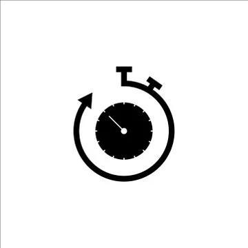 Stopwatch icon on white background. Vector illustration. 스톡 일러스트