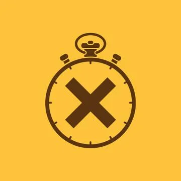 The stopwatch icon.Clock and watch, timer, countdown, stopwatch symbol. UI. Web Stock Illustration