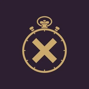 The stopwatch icon.Clock and watch, timer, countdown, stopwatch symbol. UI. Web イラスト素材