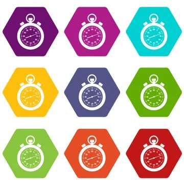Stopwatch icons set 9 Stockillustratie
