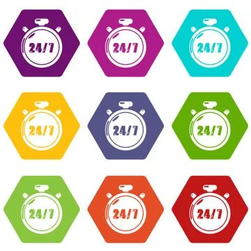 Stopwatch icons set 9 vector Stockillustratie